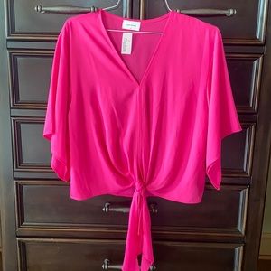 Adrienne hot pink tie top